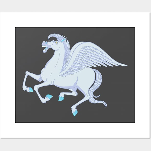 blue Pegasus in proud flight Wall Art by duxpavlic